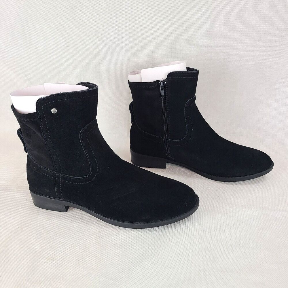 New VERY VOLATILE Women's (7) Lanyon Black Suede Leather Western Ankle Boots
